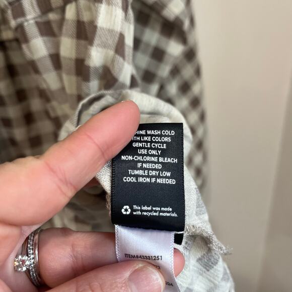 Torrid Brown Gingham Peasant Babydoll Boho Top Size 3X (US 3) - Picture 8 of 9